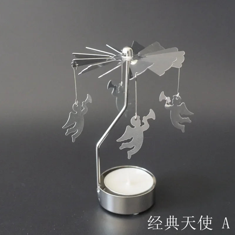 Spinning Metal Carousel Tea Light Candle Holder | Xmas Decor