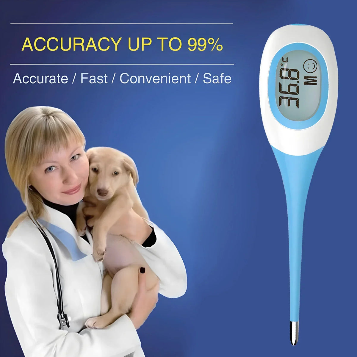 8-Second LED Digital Pet Thermometer for Dogs & Cats