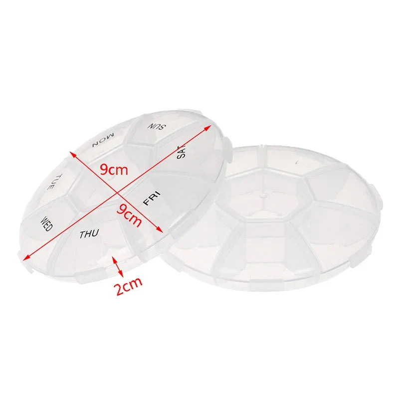 7-Day Round Pill Organizer | Weekly Circular Tablet Case
