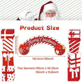 Christmas Door Decoration Merry Porch Sign Front Banner Xmas Hanging