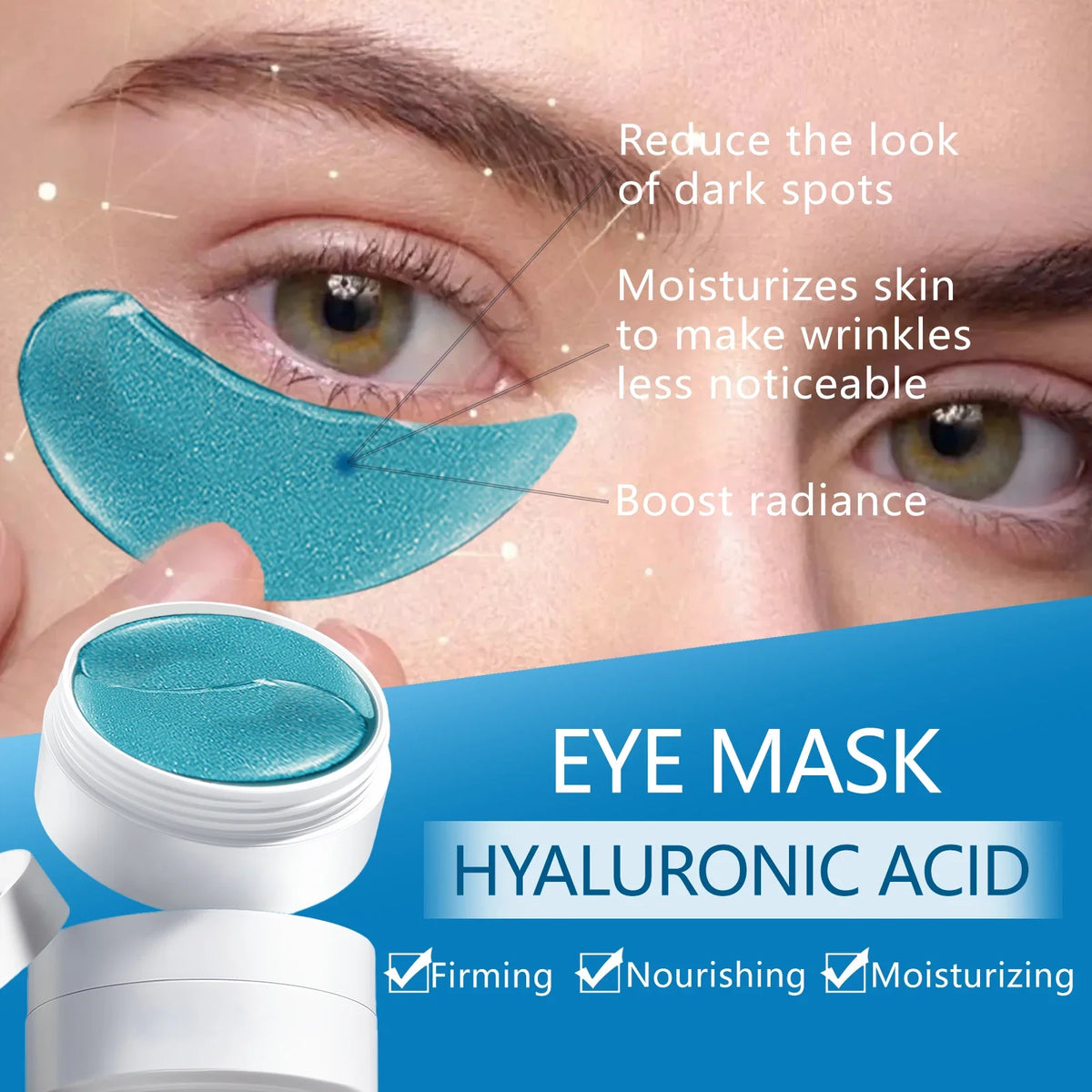 Hyaluronic Acid Eye Gel Patches 60 Pcs – Moisturizing Eye Mask