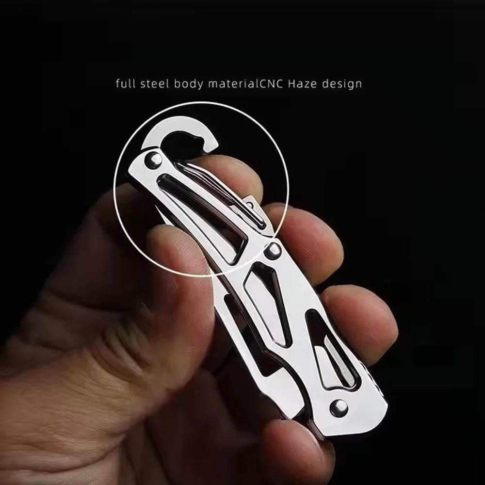 Stainless Steel Folding Fruit Knife – Pocket Knife with Keychain