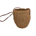 Handwoven Straw Bucket Bag – Vintage Wicker Crossbody for Women