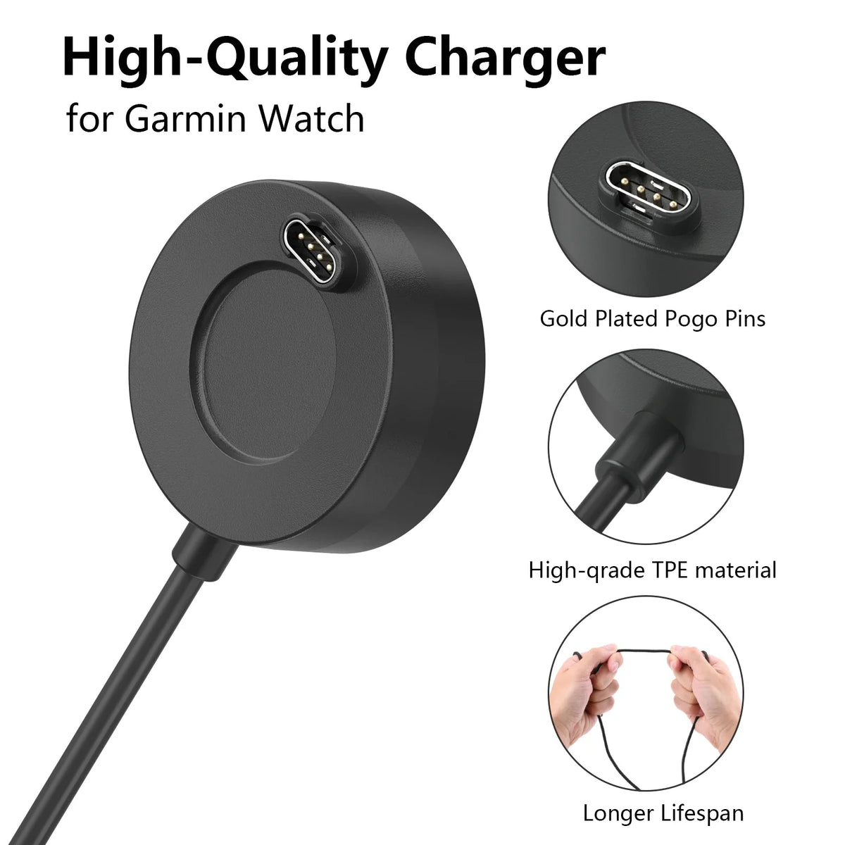 Magnetic Charger for Garmin Vivoactive Fenix Venu Forerunner