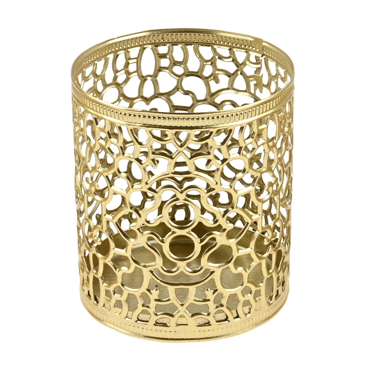 Gold Geometric Hollow Iron Candle Holder | Wedding & Dinner Decor