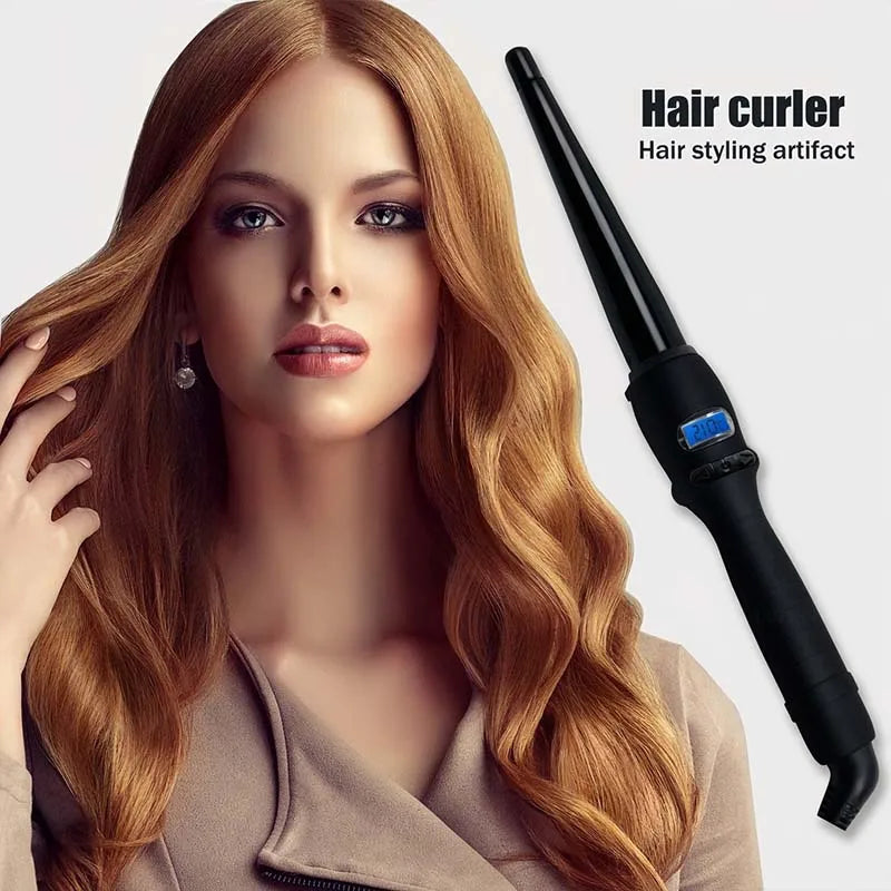 Tourmaline Ceramic Curling Iron with LCD Display | 80–210°C