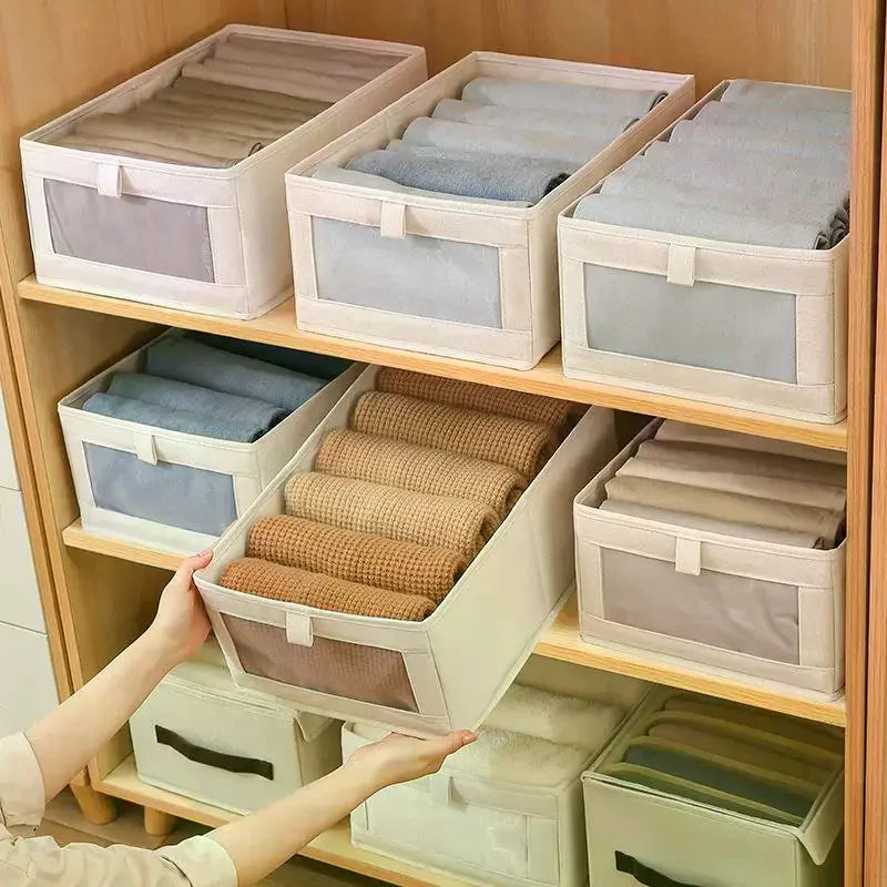 Foldable Fabric Pants Organizer | Wardrobe Storage Box