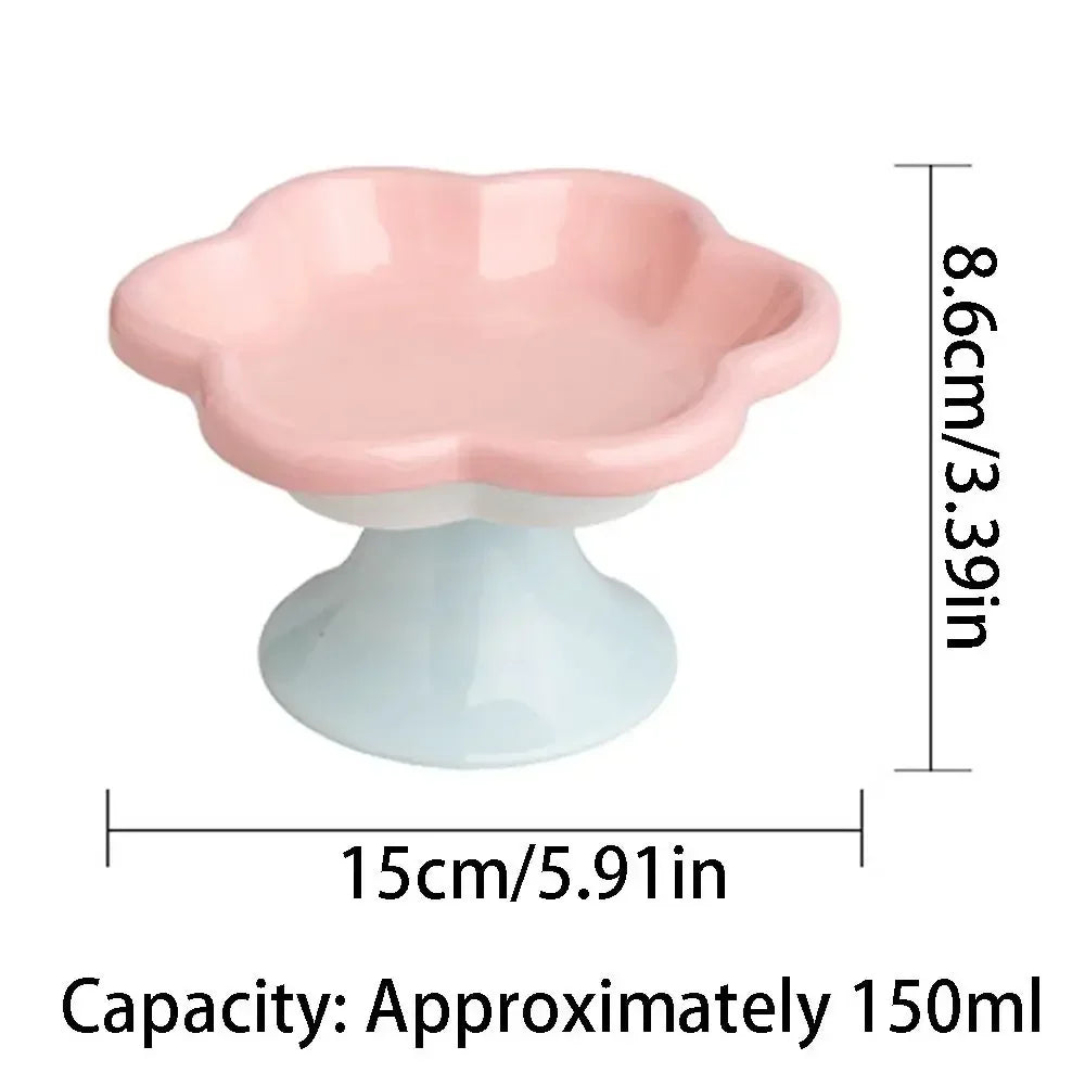 Elevated Ceramic Cat Bowl | Non-Slip Anti-Tip Raised Feeder