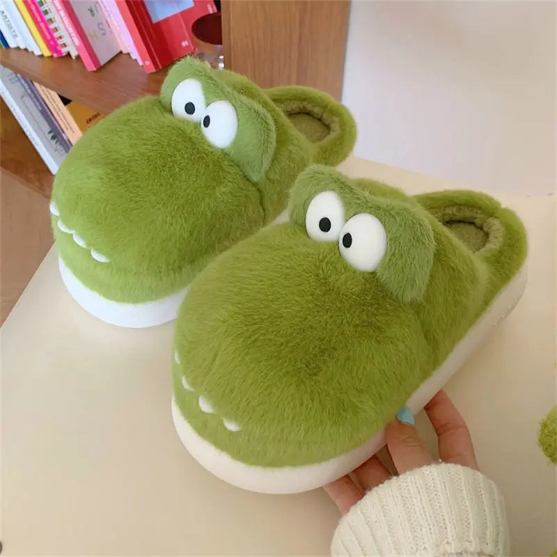 Lorilury Men's Furry Animal Slippers – Plush Indoor Flat Mules