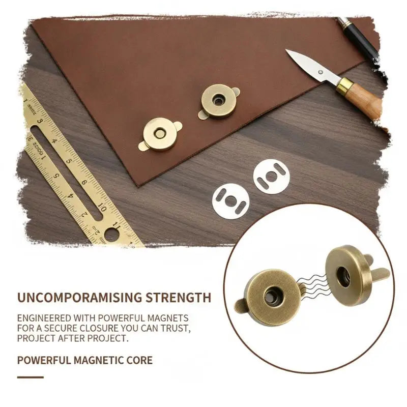 10-Pack Magnetic Snap Button Clasps for Bags & Leather 14/18mm
