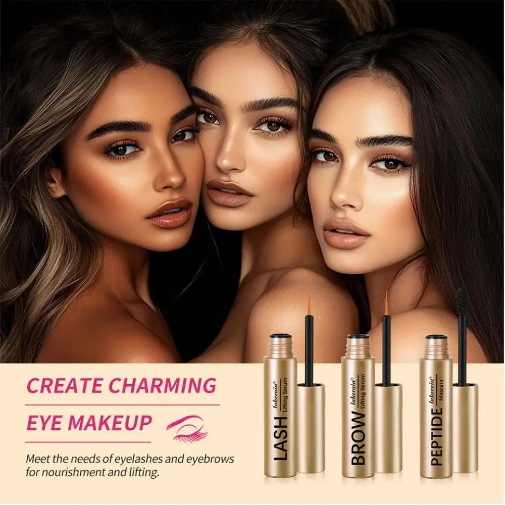 Lakerain Peptide Lash & Brow Serum Mascara Kit | 3-Piece Set