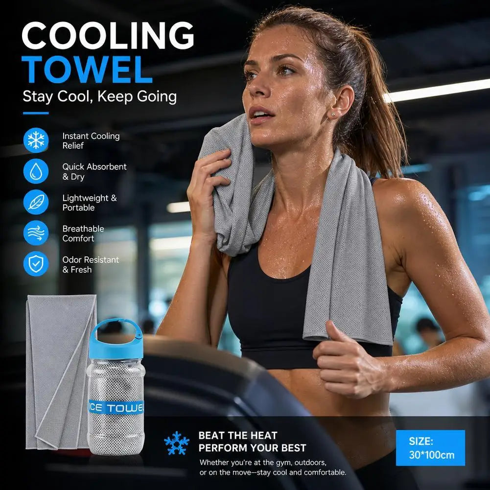 Cooling Towel with Case – Quick-Dry Microfiber Sport Towel