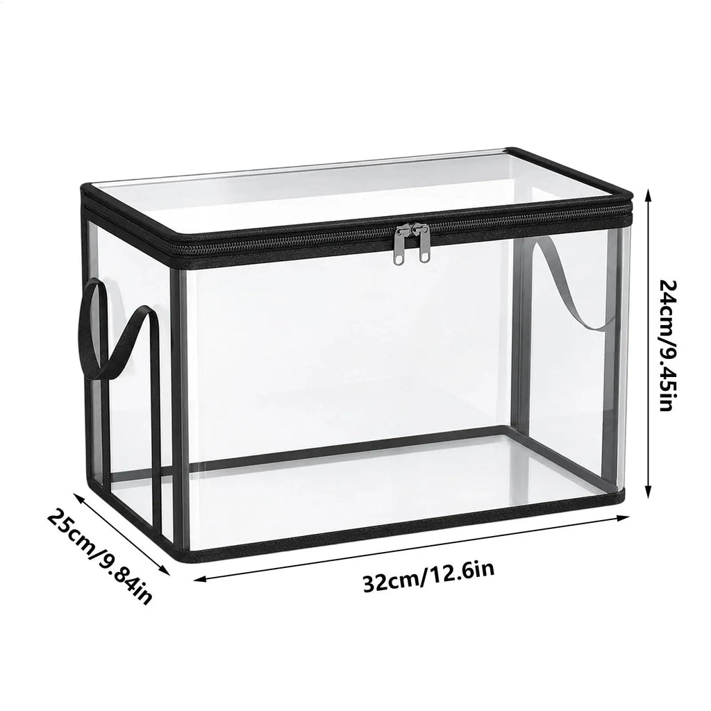 Book Storage Box Clear Stackable Large Capacity Containers