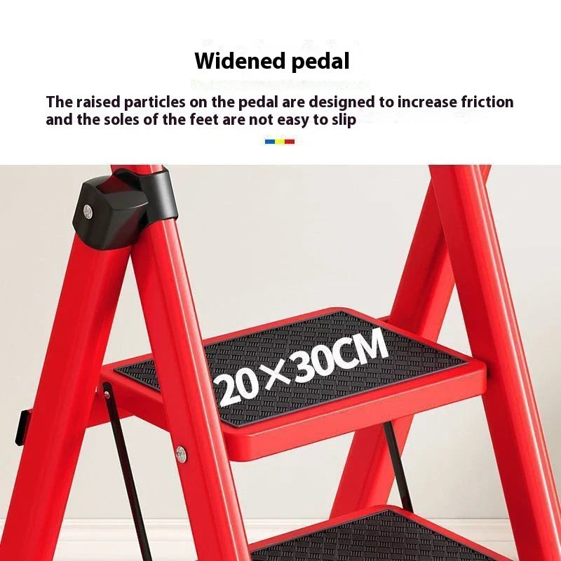 Adjustable Zigzag Folding Ladder | 3–6 Step Carbon Steel