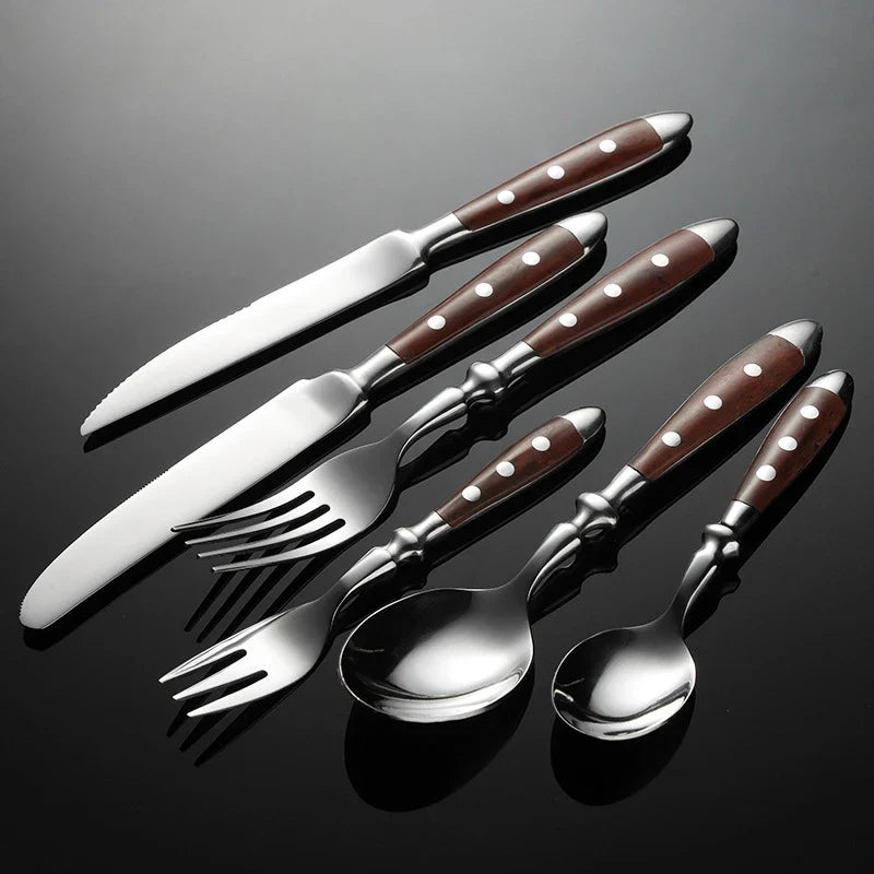 6-Piece Stainless Steel Flatware Set – Knife, Fork & Spoon