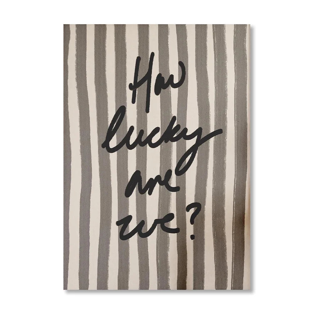 "How Lucky Are We" Unframed Retro Canvas Wall Art Print