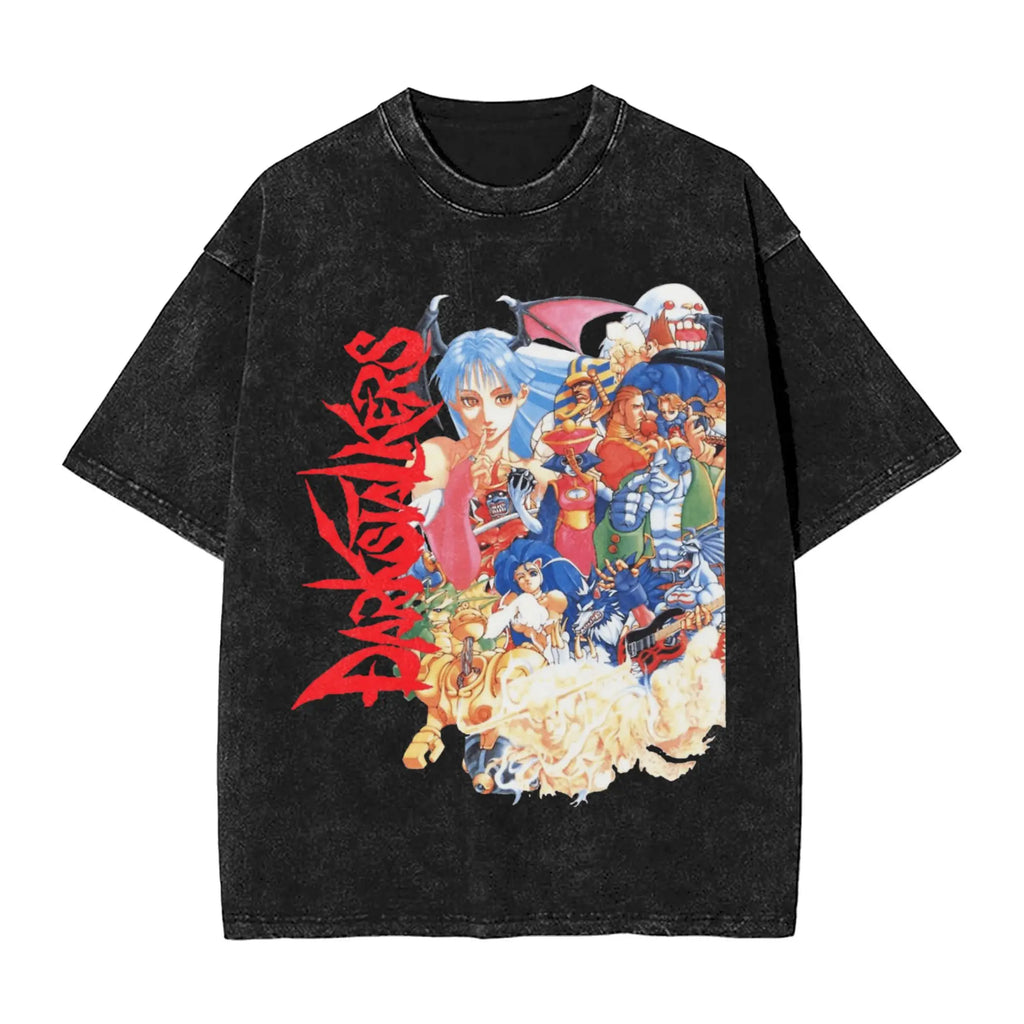 Darkstalkers Morrigan Men's Cotton Graphic T-Shirt | Washed Tee