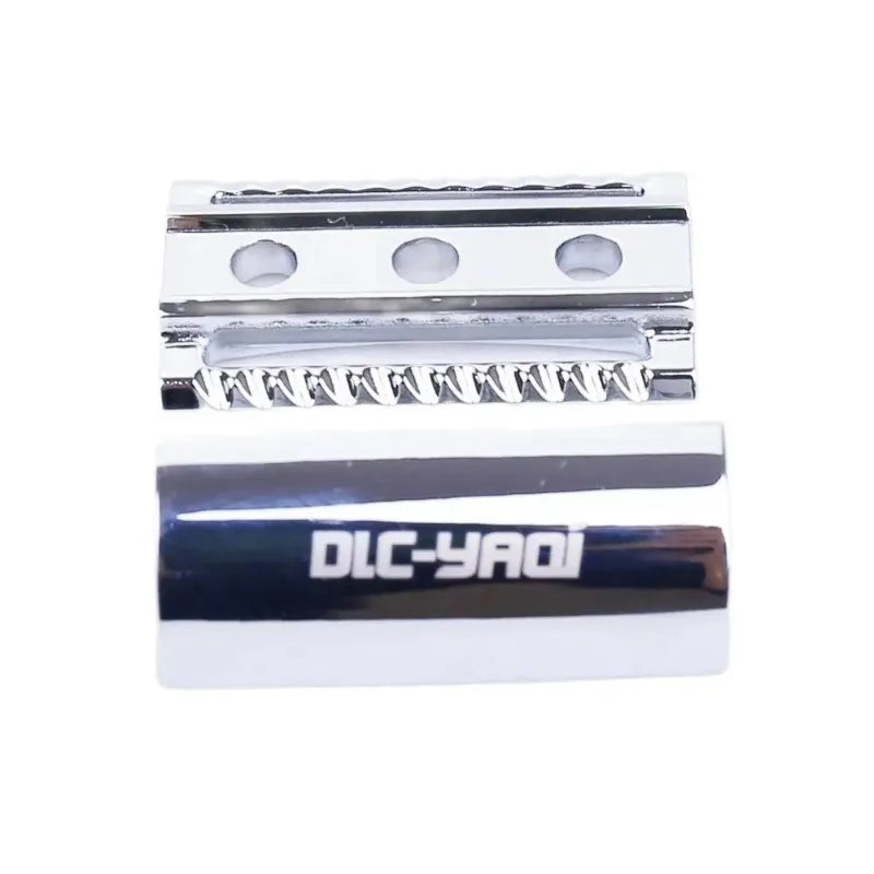 YAQI Chrome Scalloped Bar Double Edge Safety Razor Head Mens