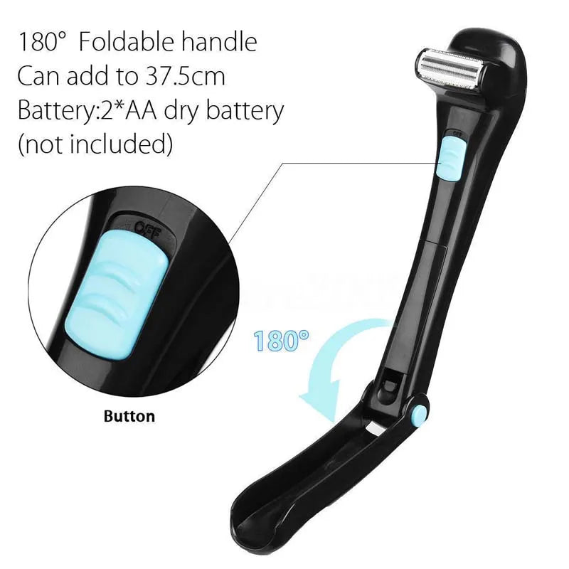 Portable Back Shaver for Men – Foldable Long Handle Body Razor