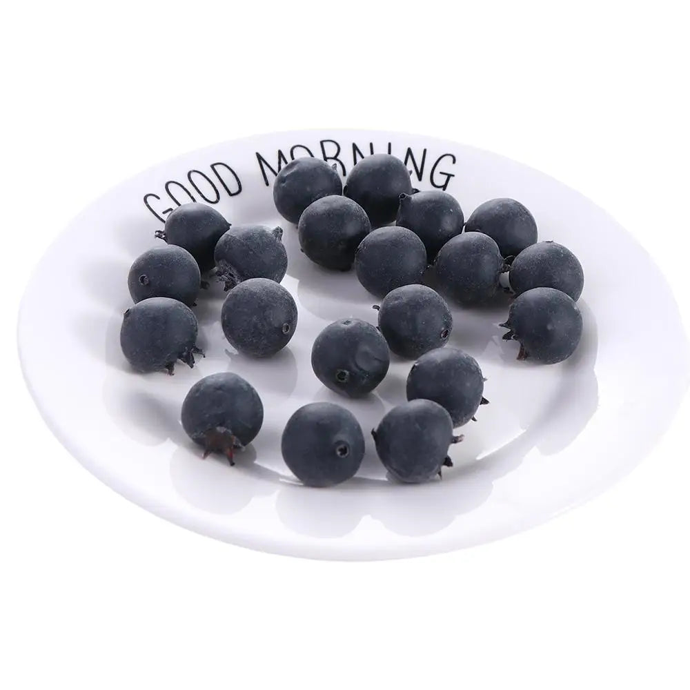 Artificial Blueberry Décor Props – 20pc Fake Foam Berries