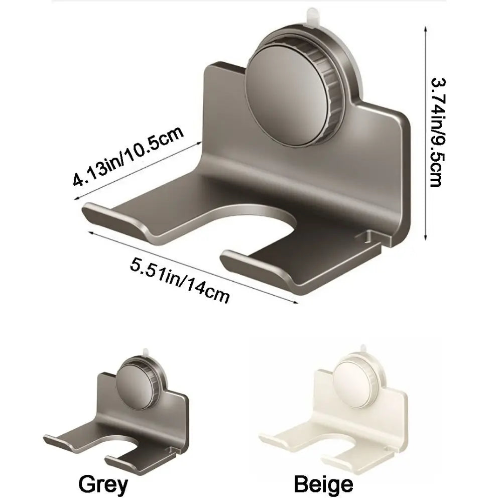 Wall-Mounted Hair Dryer Holder | No-Drill Suction Cup