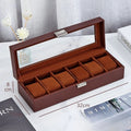 6 Grids PU Leather Watch Box Luxury Storage Display Case Wristwatch