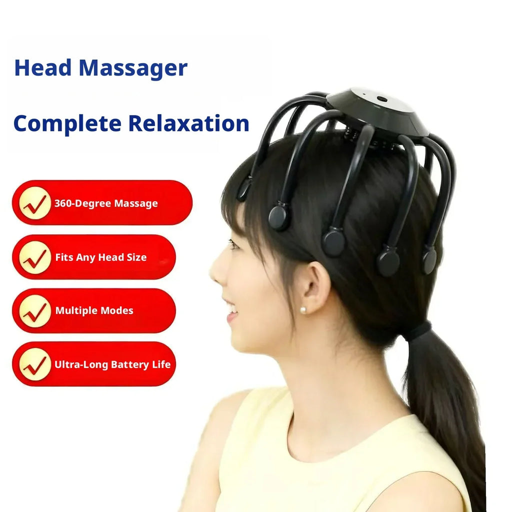Octopus Head Massager | 360° Scalp Vibration Device