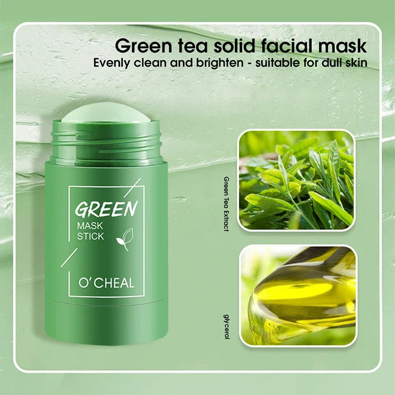 BIOAOUA Solid Face Mask Stick – Green Tea, Charcoal & Honey