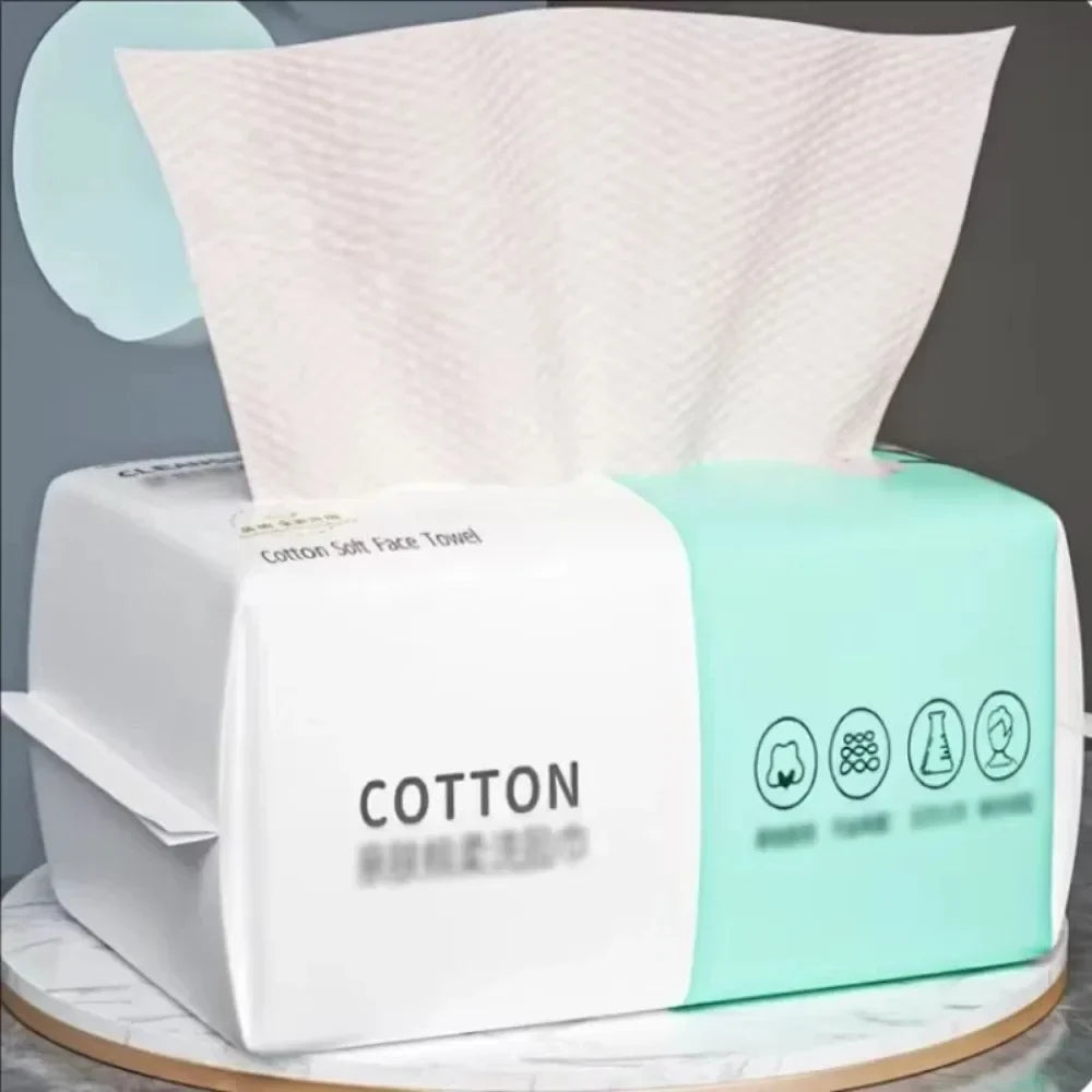 100-Count Disposable Cotton Face Towels | Makeup Remover Wipes