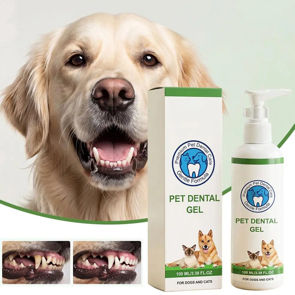 Plant-Based Pet Dental Gel Dogs & Cats – 100ml No-Rinse
