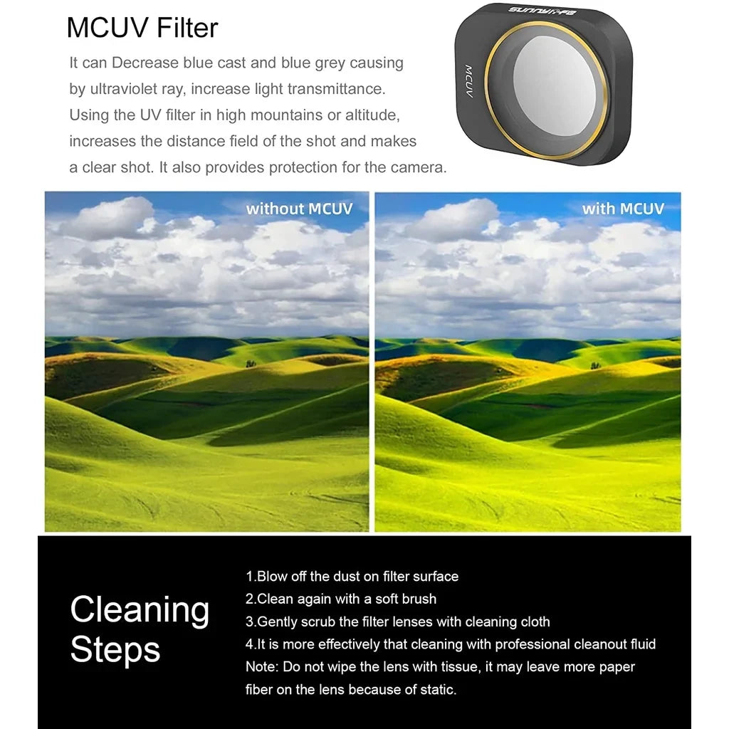 Sunnylife DJI Mini 3 Pro 6-Piece ND Filter Kit | MCUV CPL ND4–ND32