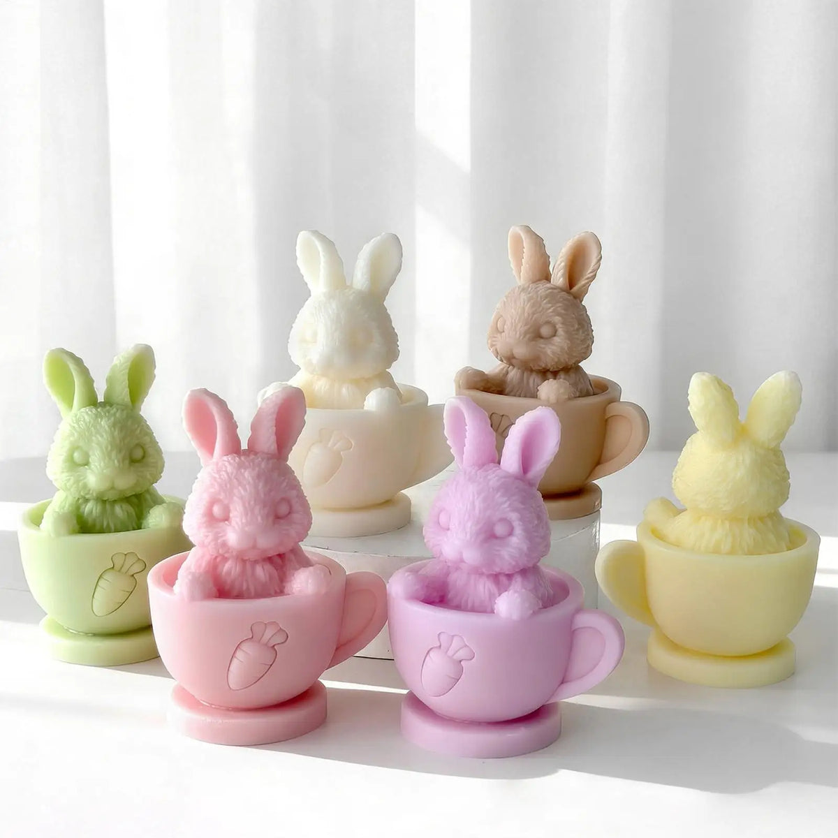 3D Teacup Rabbit Silicone Mold | Easter Candle Soap Resin