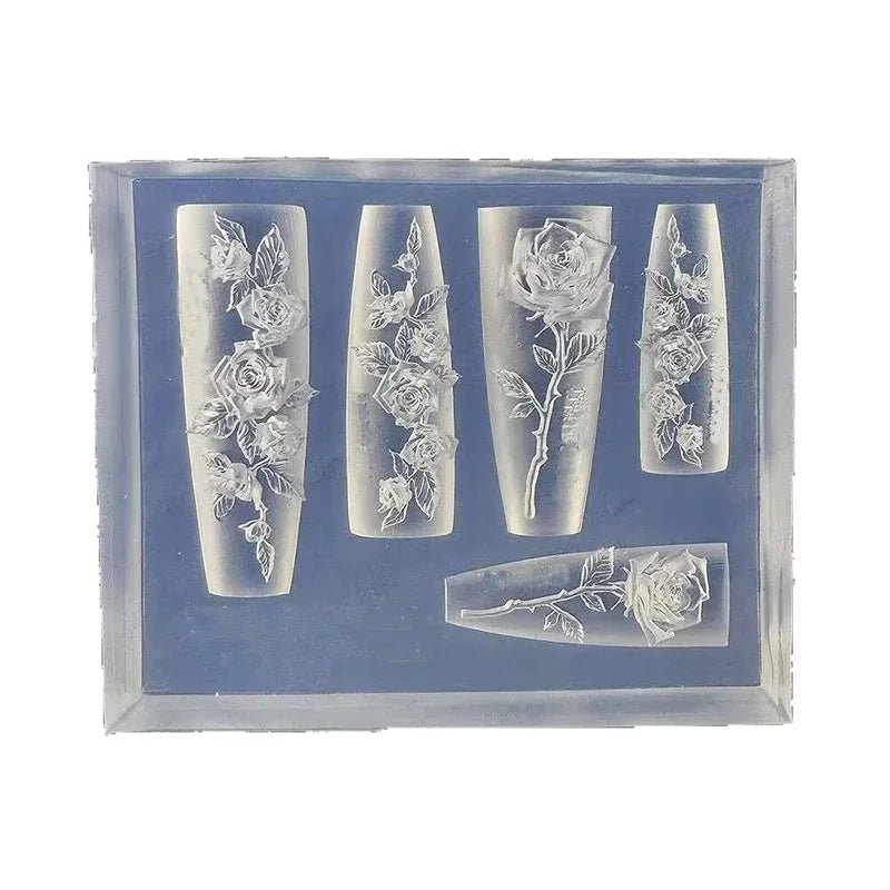 3D Rose Flower Silicone Nail Art Mold – Floral Charm & Jewelry