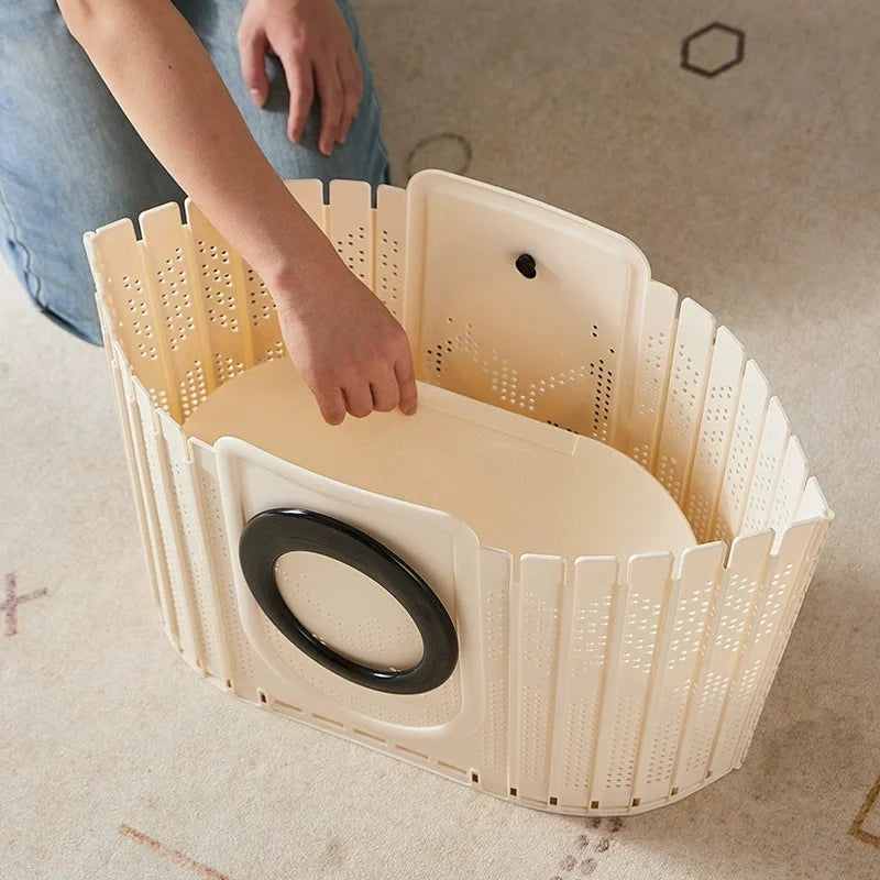 Collapsible Laundry Basket – Large Foldable Hamper with Handles