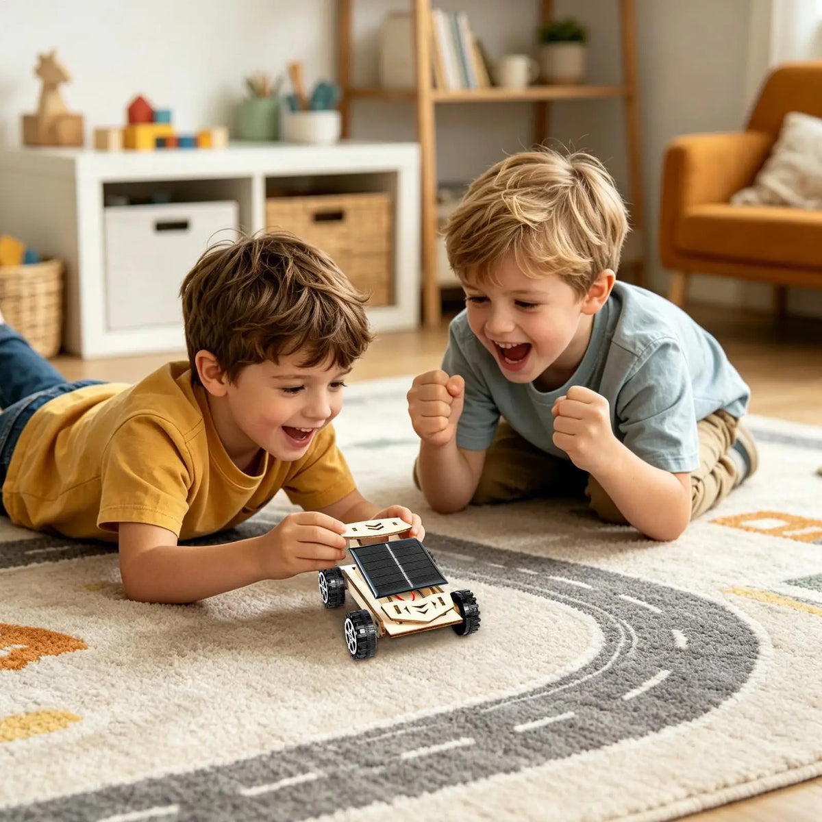 Solar Powered Wooden DIY Lunar Rover STEM Kit for Kids Ages 6–12