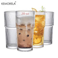 KEMORELA Ribbed Glass Tumblers 590ml | Set of 2 or 4