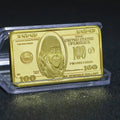 USA $100 Gold-Plated Novelty Bullion Bar Coin with Gift Box