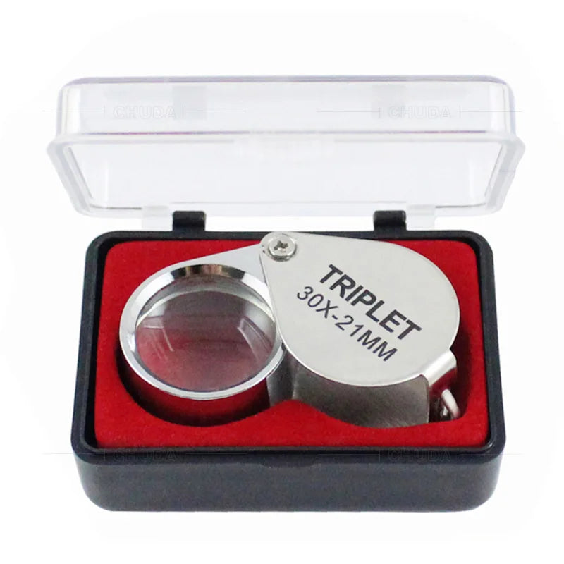 10x 20x 30x Triplet Jeweler's Loupe Magnifier | Handheld Glass