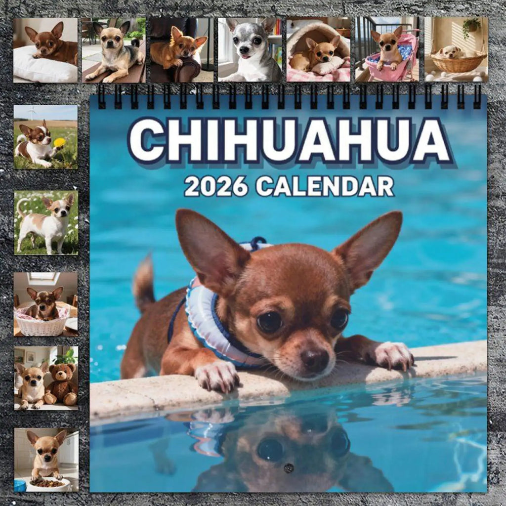 2026 Animal Wall Calendar Dog-themed January December Family Planner