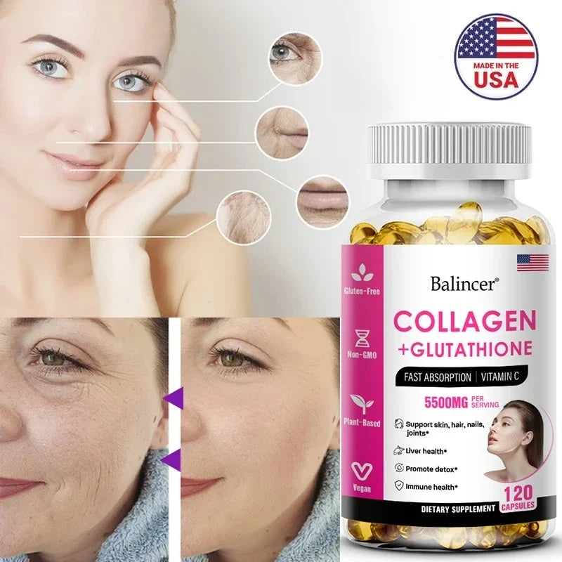 Glutathione Collagen Capsules – Antioxidant Skin & Nail Support