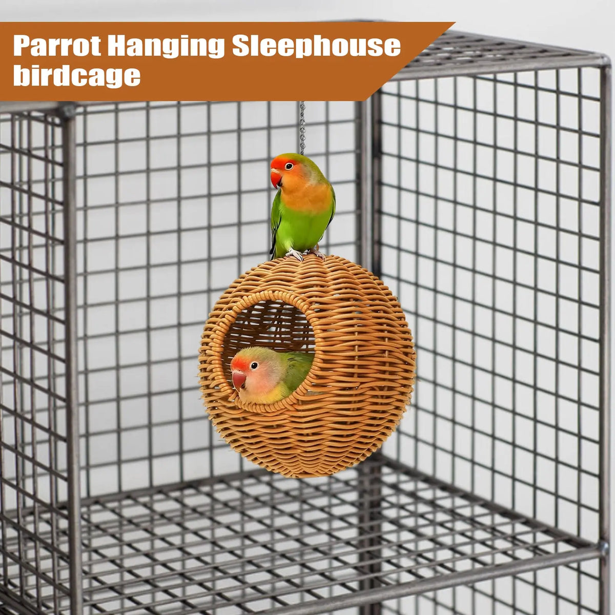 Spherical Hanging Parrot Nest | Bird Sleeping & Breeding House