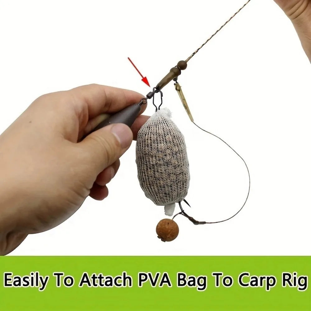 30pcs Metal PVA Bag Clips – Gourd-Shaped Carp Fishing Connectors