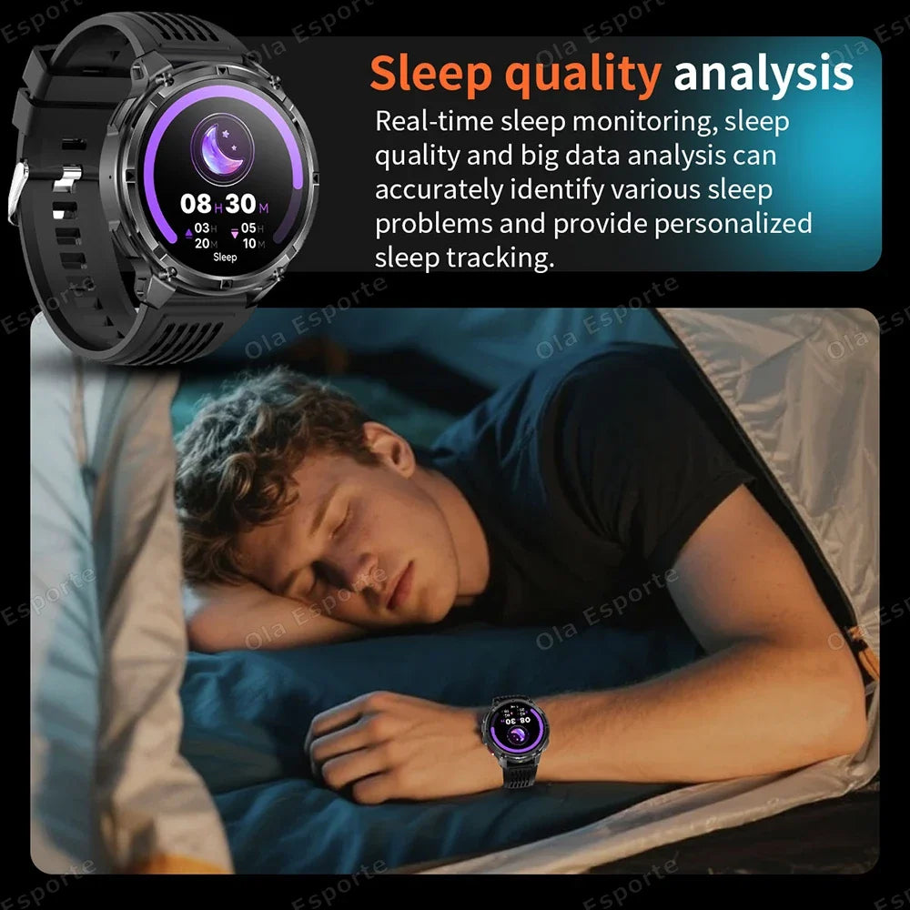 Rugged Military Smartwatch 1100mAh | Outdoor Sport Smart Watch