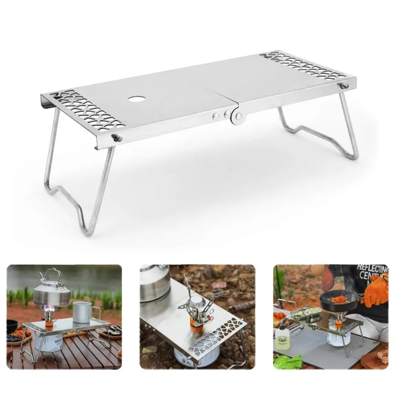 Folding Camping Stove Table – Lightweight Stainless Steel