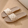 Women's Linen Indoor Slippers – Anti-Slip Thick Sole House Slides