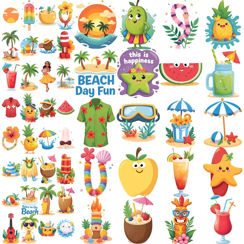 54pcs Waterproof Temporary Tattoo Stickers – Beach & Vacation