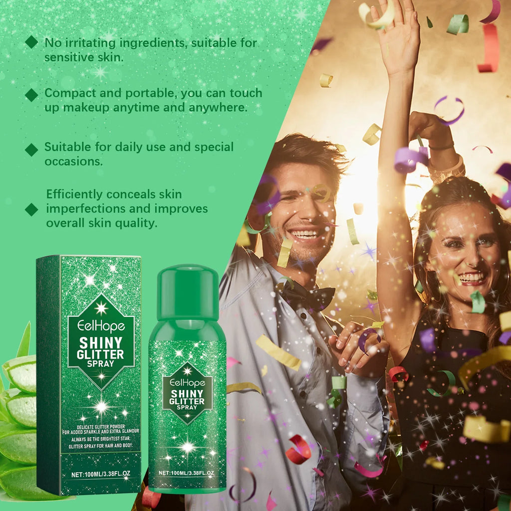 Eelhope Glitter Spray – Body, Face & Hair Shimmer Highlighter