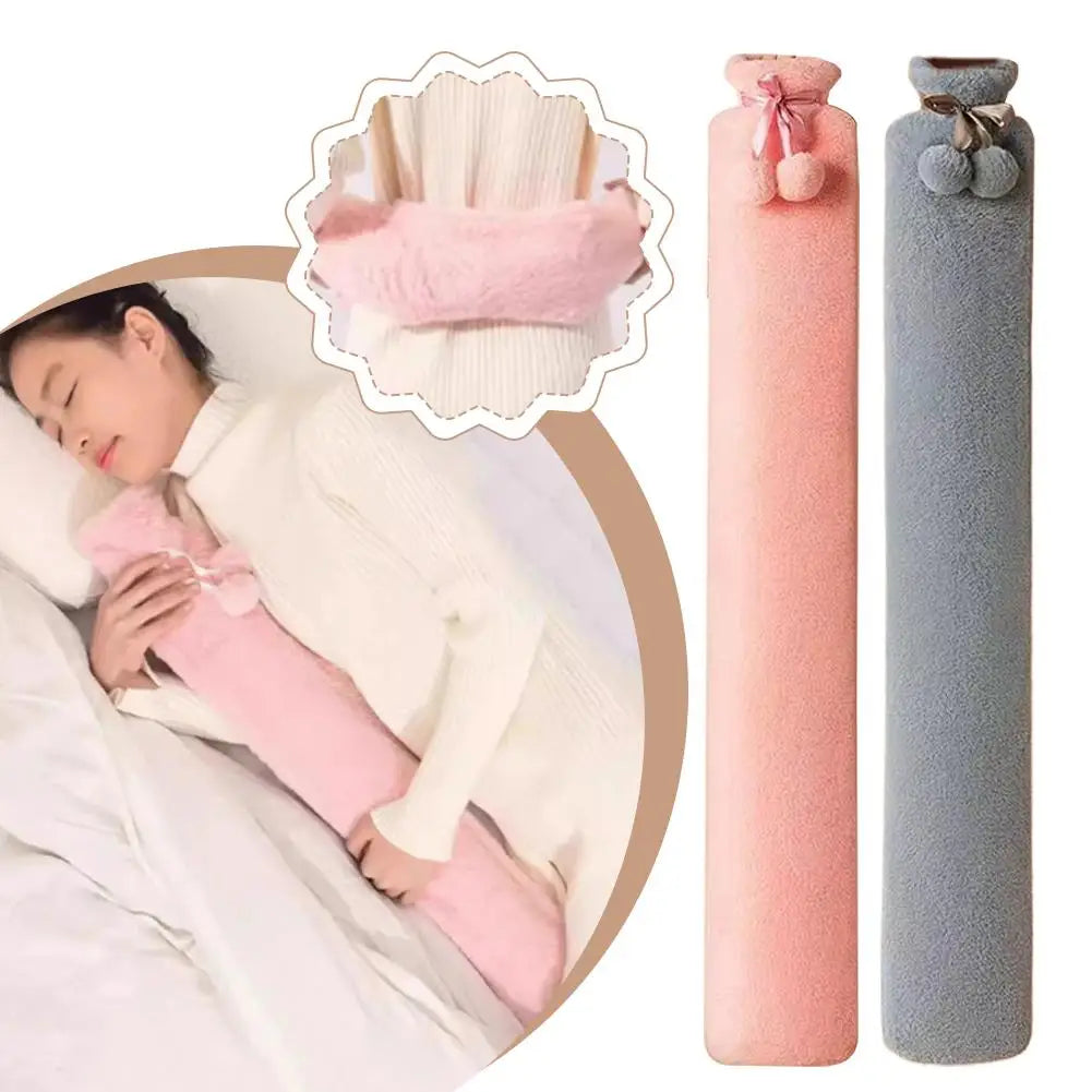 Extra Long 76cm Hot Water Bottle – Plush Faux Fur Body Warmer
