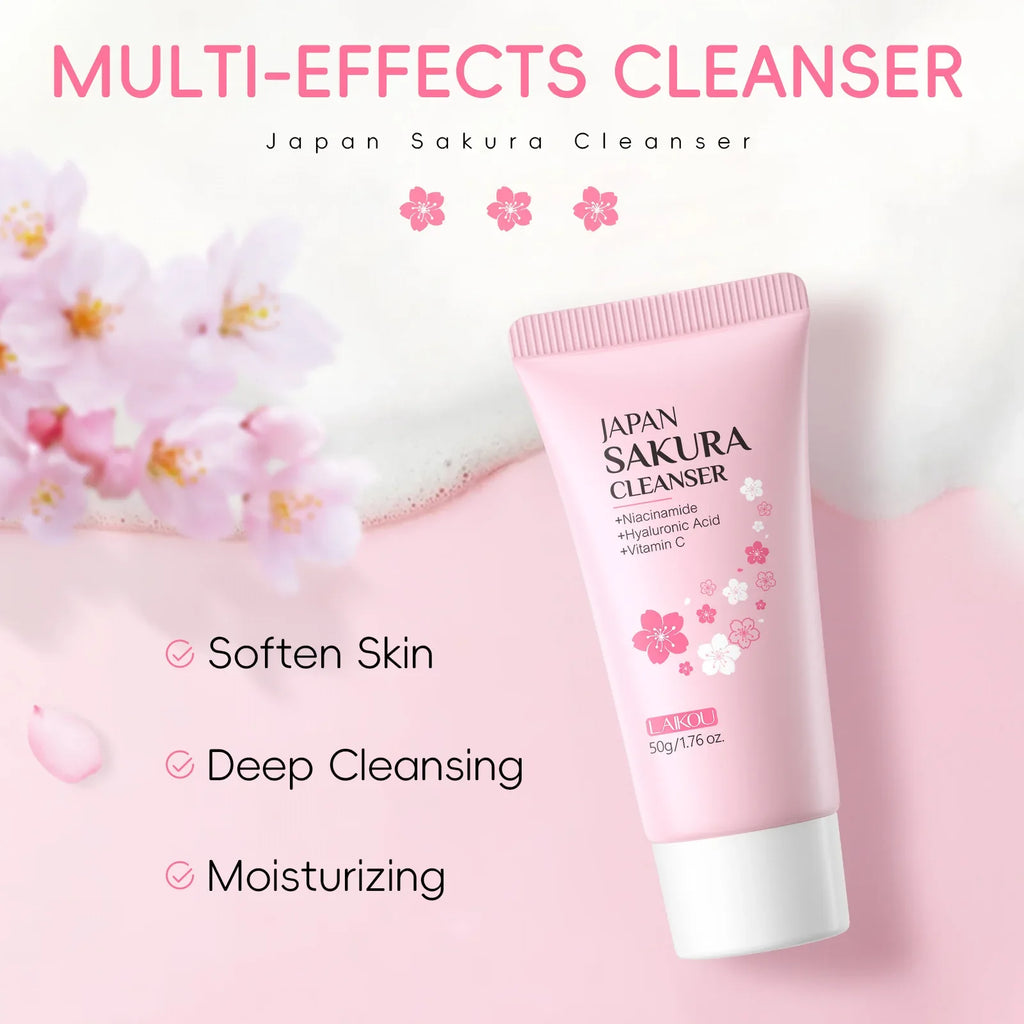 Lecco Sakura Facial Cleanser 50g – Hydrating Face Wash