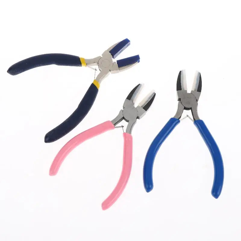 Non-slip PVC Handle Flat Nose Pliers Double Nylon Jaw Jewelry Plier